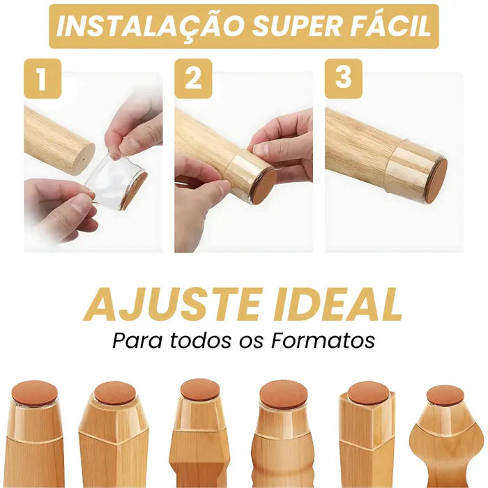 MOVEFLEX™ – TAMPA DE SILICONE PARA PÉS DE MÓVEIS (PROTEGE CONTRA RISCOS E BARULHOS)