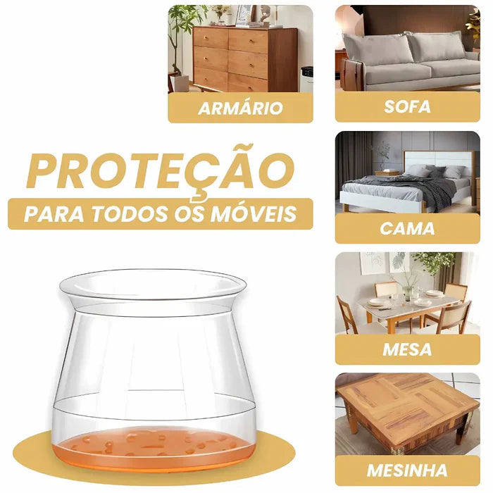 MOVEFLEX™ – TAMPA DE SILICONE PARA PÉS DE MÓVEIS (PROTEGE CONTRA RISCOS E BARULHOS)